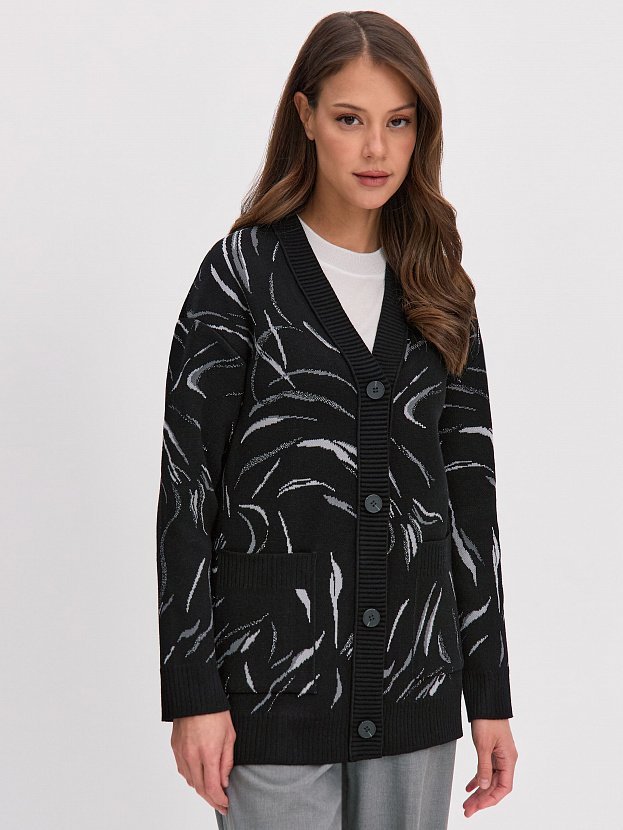 Гарда кардиган трикотажный (черный/серебро, 44-46)