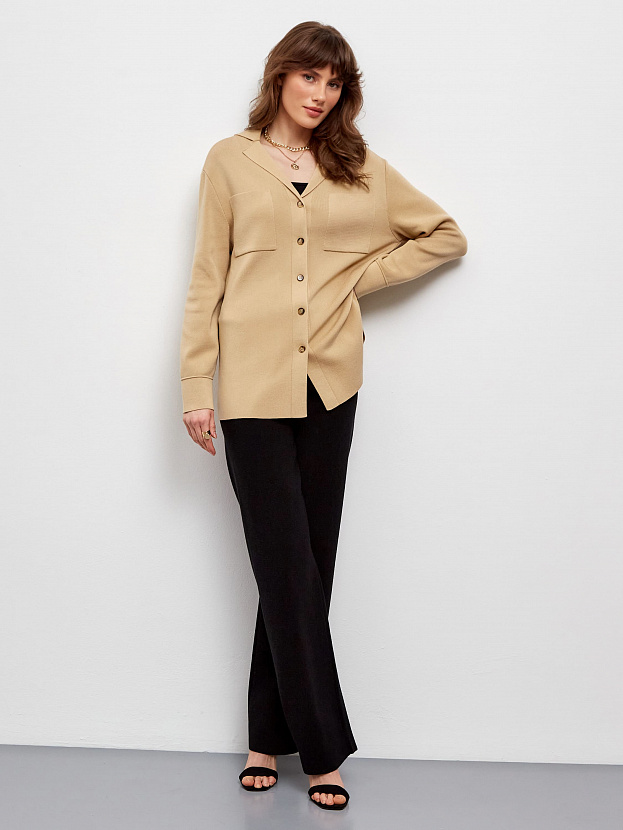 Тира кардиган трикотажный (светло-бежевый, 44-46)