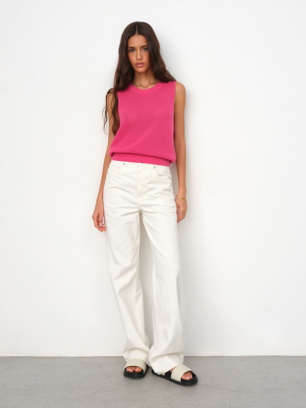 Терри джемпер без рукавов трикотажный (фуксия, 44-46)