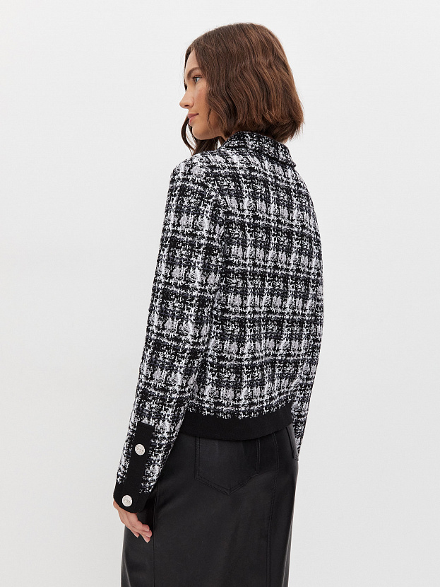 Шанель жакет трикотажный (черный/белый, 46)