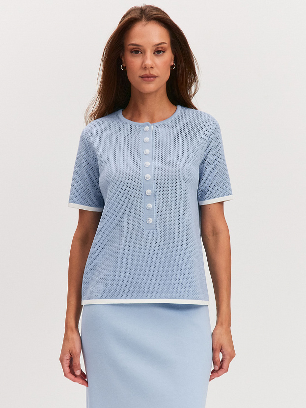 Мальта джемпер (поло) трикотажный (голубой, 44-46)