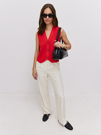 Однобортный жилет с хлопком и вискозой Вита