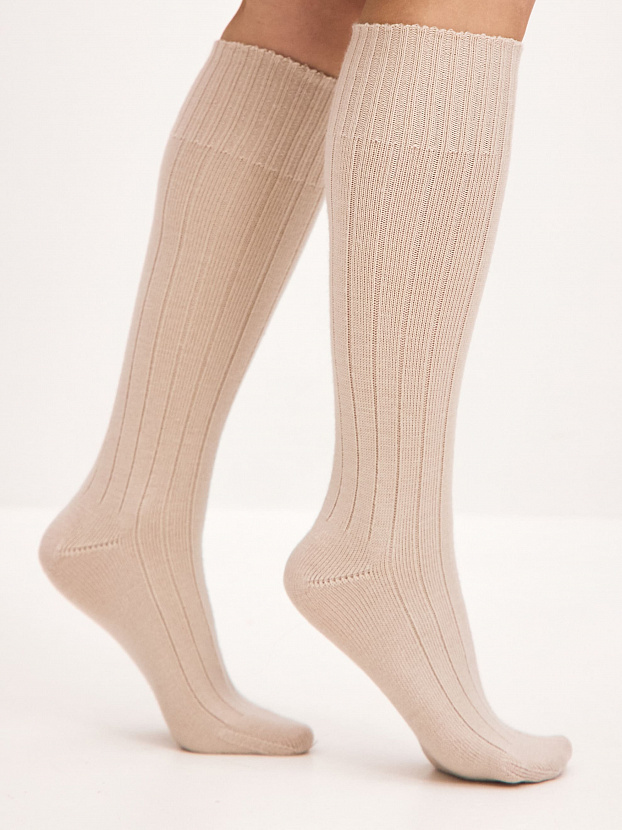 Гольфы трикотажные Степ (кремовый, 36-40)