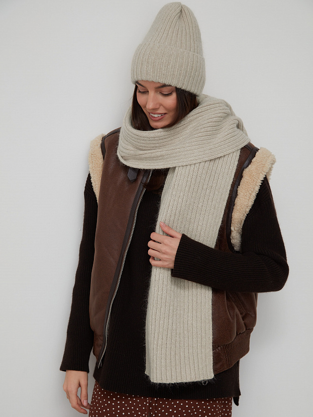 Нуга шапка трикотажная (песочный, 56-58)