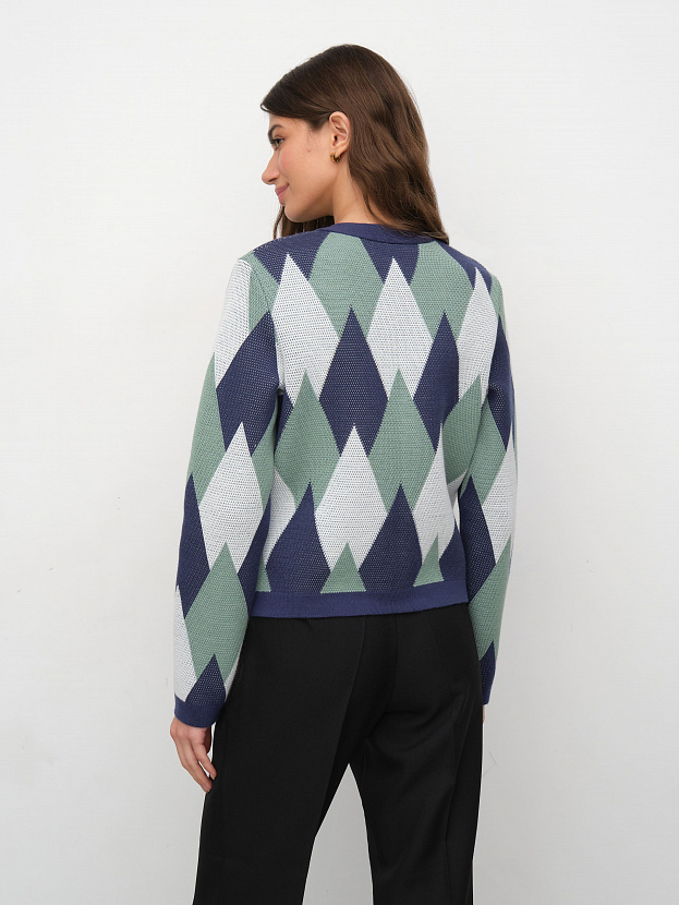 Скай жакет трикотажный (синий/св.зеленый, 44-46)