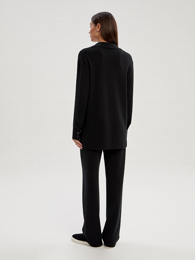 Портофино костюм (рубашка+брюки) трикотажный (черный, 40-42/164-170)