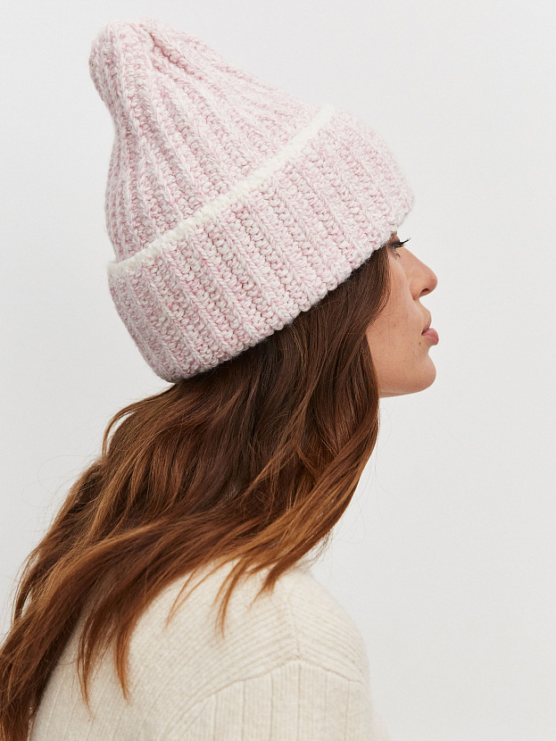 Черри шапка трикотажная (белый/пудровый, 56-58)