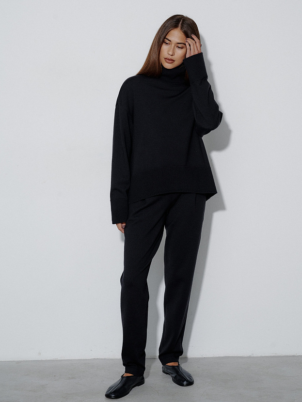 Вест костюм (джемпер + брюки) трикотажный (черный, 40-42/164-170)