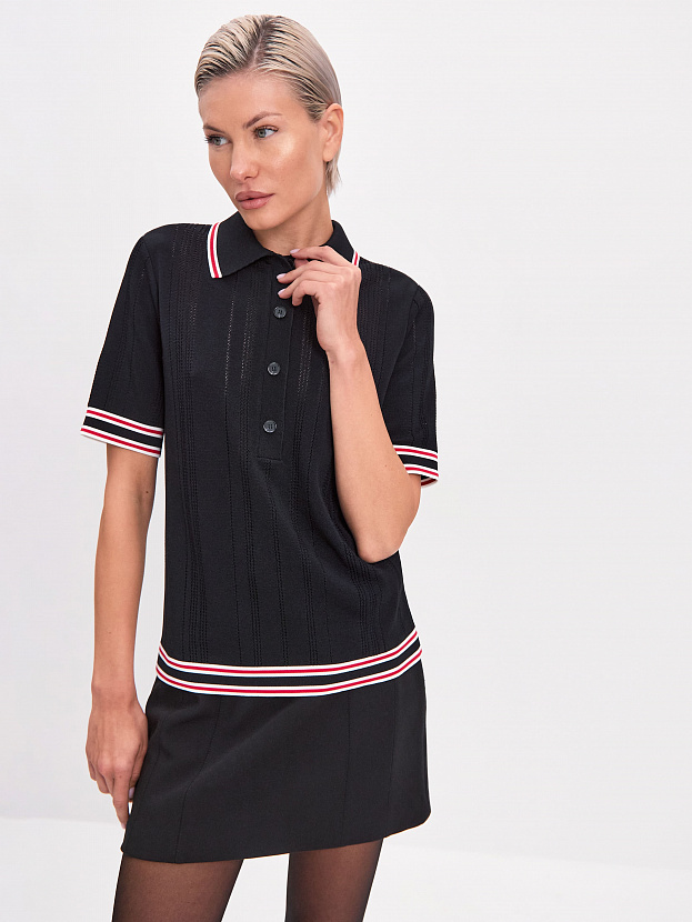 Данте джемпер (футболка) трикотажный (черный/красный, 44-46)