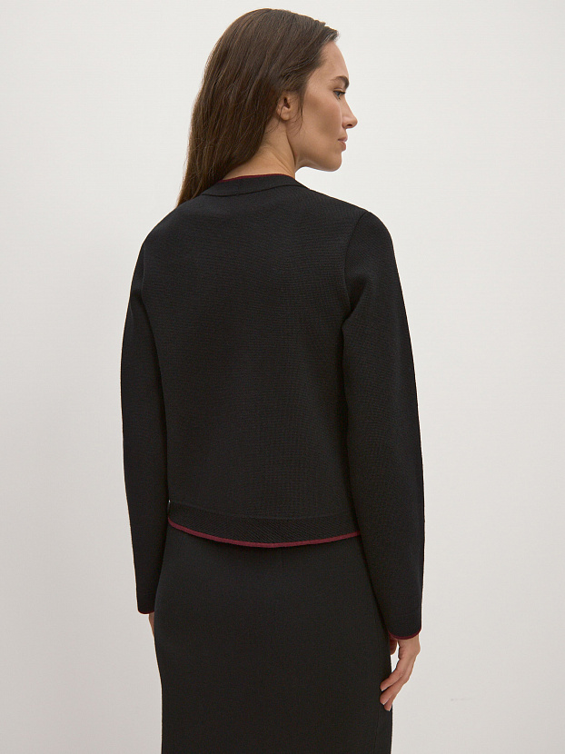 Сириус жакет трикотажный (черный/бордо, 46)