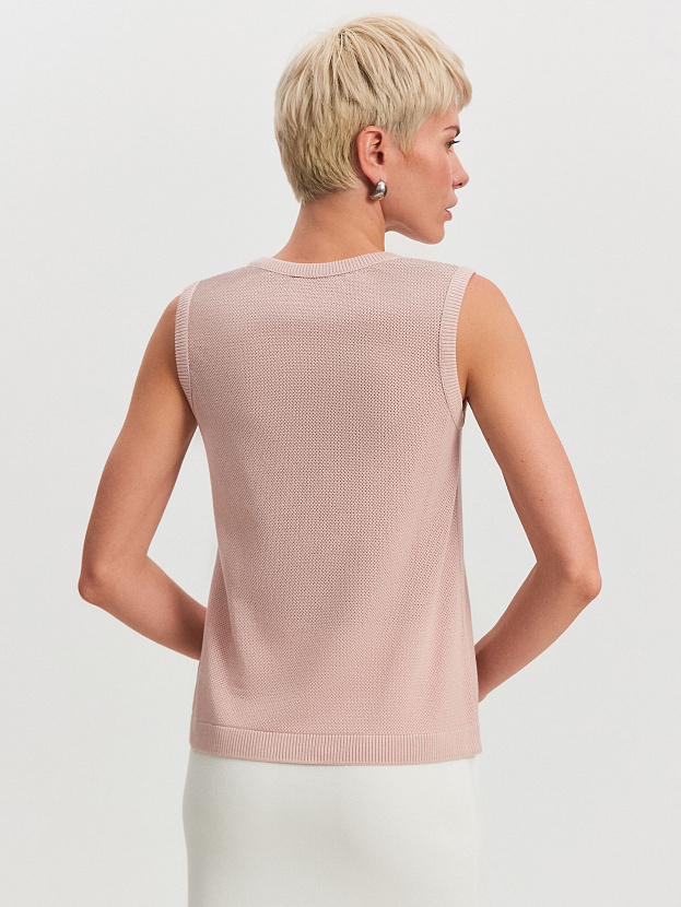 Эмма джемпер без рукавов трикотажный (пудровый, 44-46)