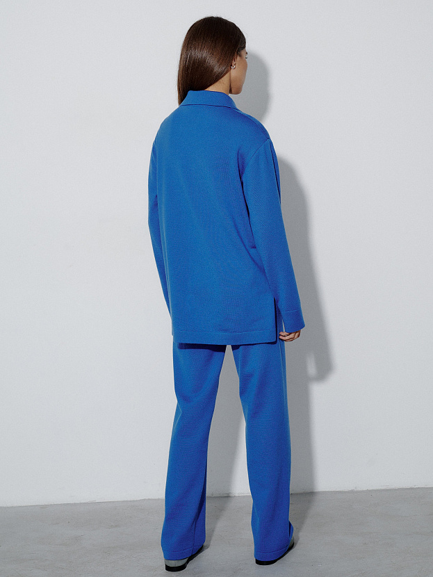 Джемми костюм ( рубашка+брюки ) трикотажный (ультрамарин, 40-42/164-170)