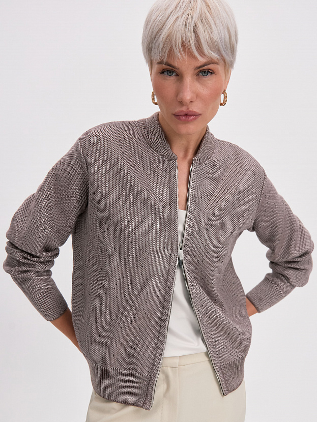 Рио кардиган (бомбер) трикотажный (кофе, 44-46)