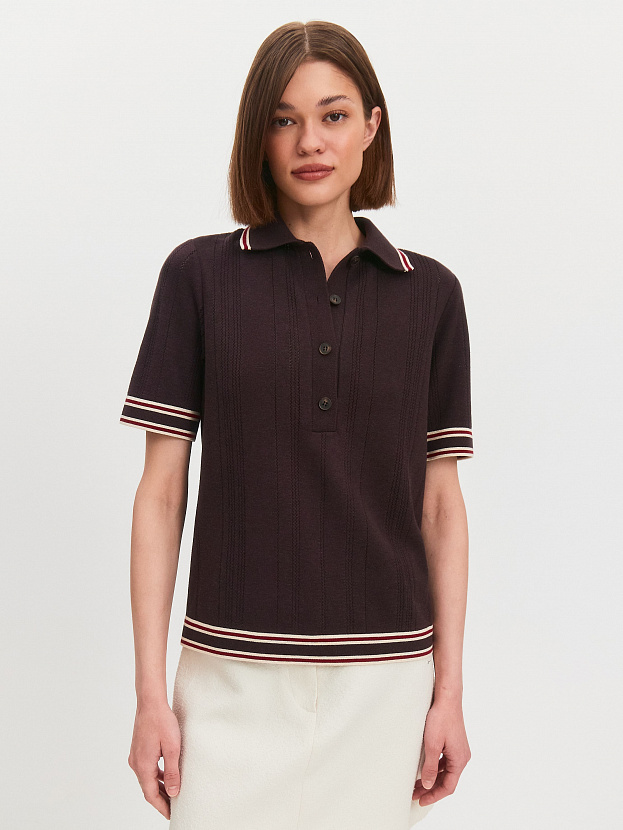 Данте джемпер (футболка) трикотажный (т.коричневый/кремовый, 44-46)