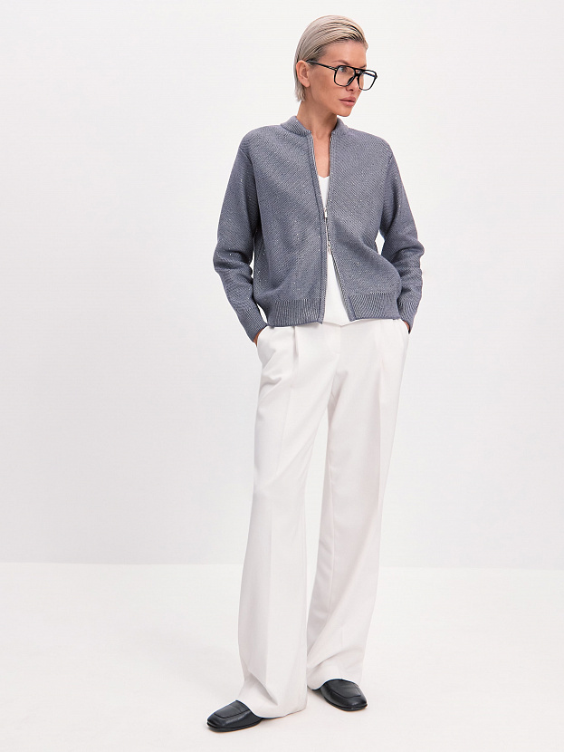 Рио кардиган (бомбер) трикотажный (темно-серый, 44-46)