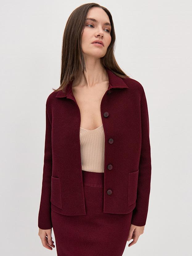 Милена жакет трикотажный (бордо, 44-46)
