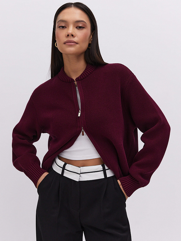 Честер джемпер (бомбер) трикотажный (бордо, 44-46)