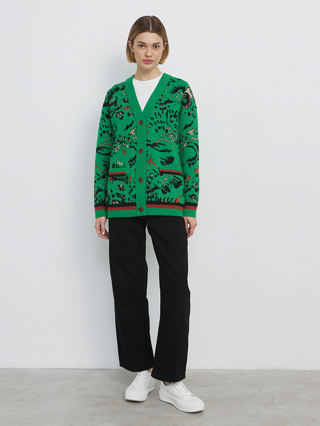 Горизонт кардиган трикотажный (ярко-зеленый, 44-46)