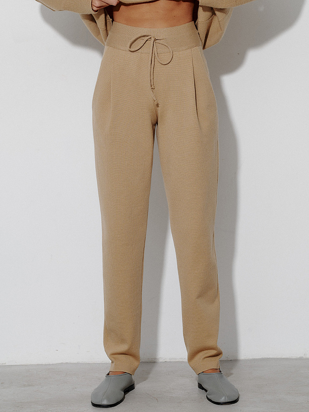 Вест костюм (джемпер + брюки) трикотажный (светло-бежевый, 40-42/164-170)