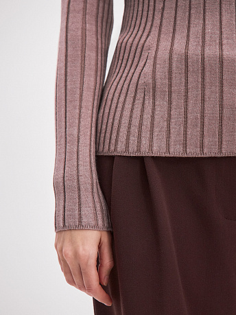 Водолазка из шерсти мериноса и вискозы Латте