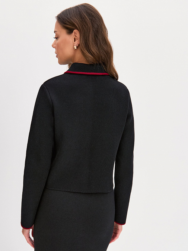 Элира жакет трикотажный (черный/вишневый, 44-46)