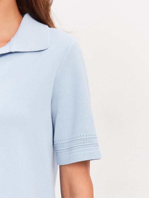 Ариес джемпер (поло) трикотажный (голубой, 44-46)