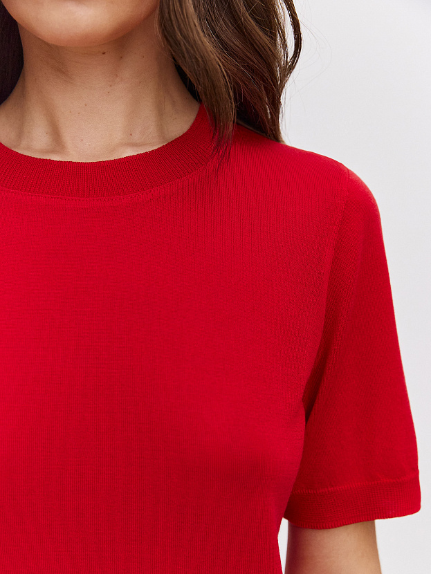 Адель джемпер (футболка) трикотажный (красный, 44-46)