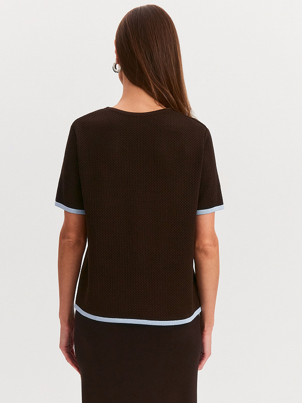 Мальта джемпер (поло) трикотажный (т. коричневый, 44-46)