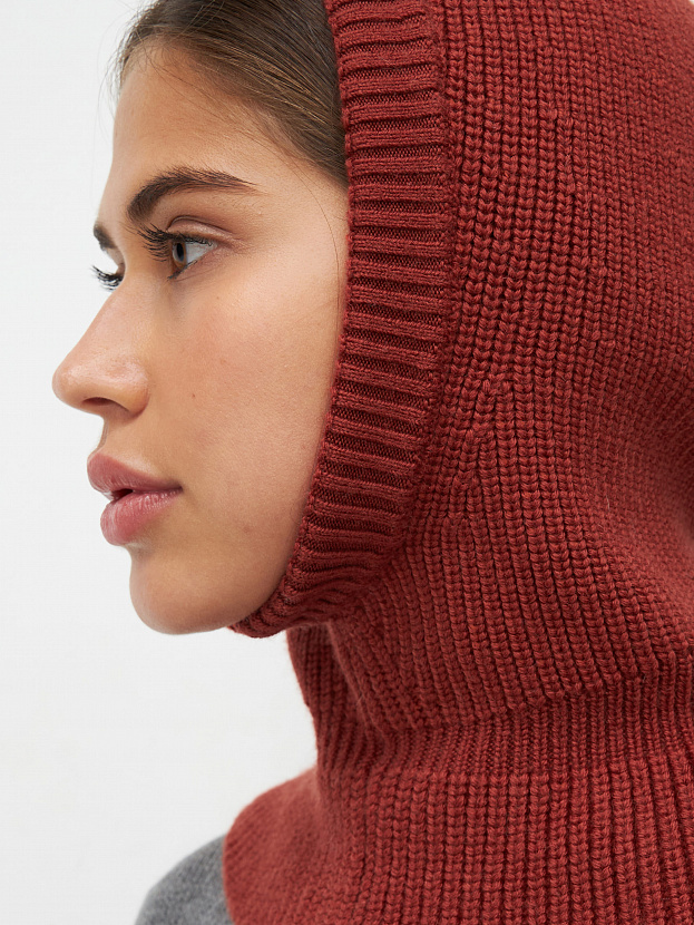 Экрю капор трикотажный (терракот, 56-58)