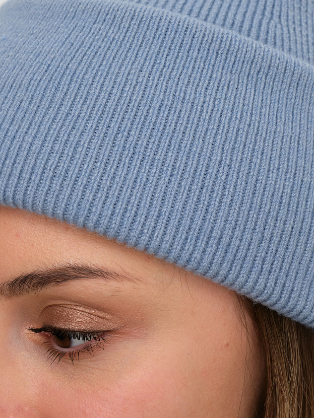 Квартет комплект (шапка+шарф) трикотажный (голубой, 56-58)