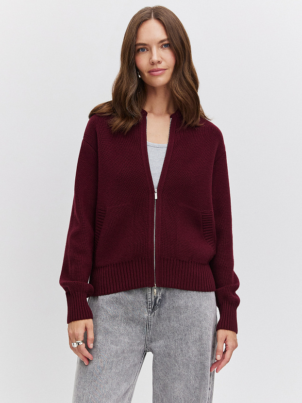 Эльба джемпер (бомбер) трикотажный (бордо, 44-46)