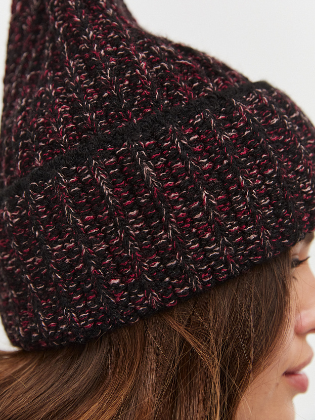 Черри шапка трикотажная (черный/бордо, 56-58)