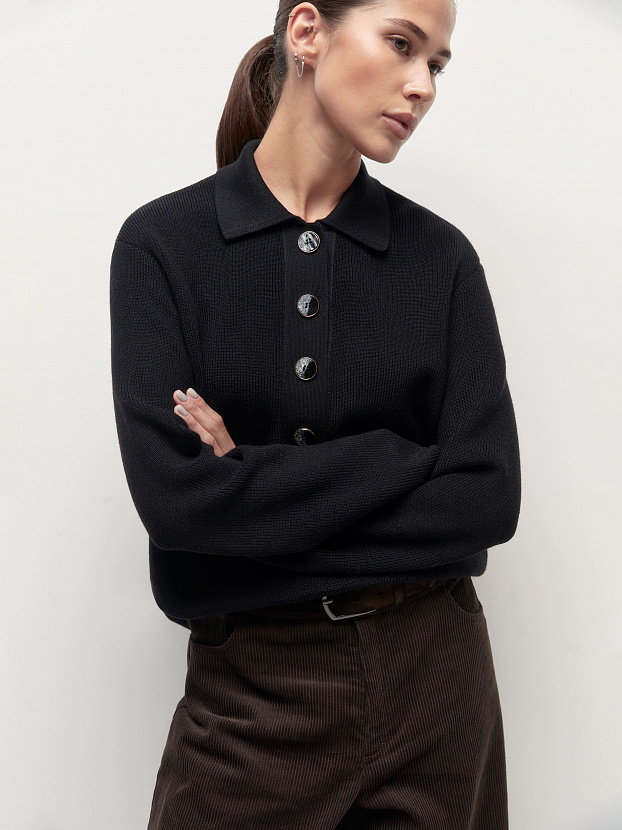 Крафт джемпер трикотажный (черный, 44-46)