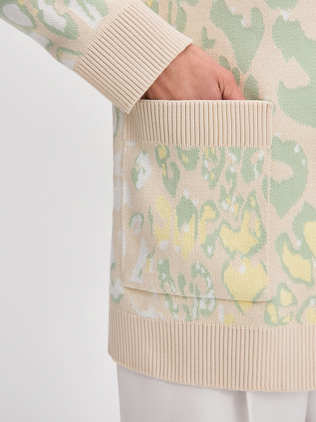 Гарда кардиган трикотажный (кремовый/желтый, 44-46)