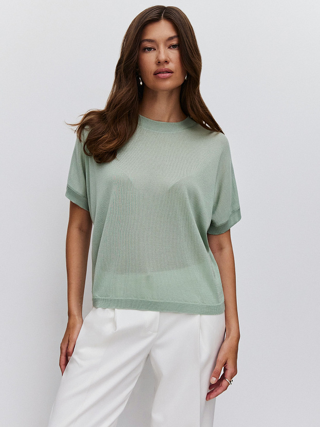 Мика джемпер (футболка) трикотажный (светло-зеленый, One size (44-52))