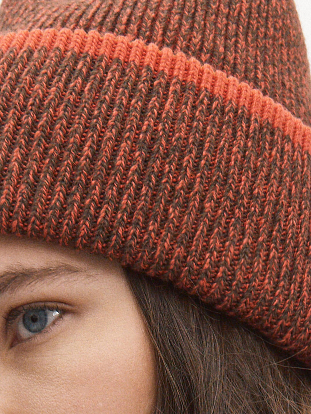 Бредли комплект (шапка+шарф) трикотажный (терракот/коричневый)