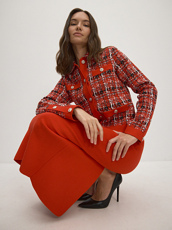 Жакет из хлопка и вискозы букле Шанель