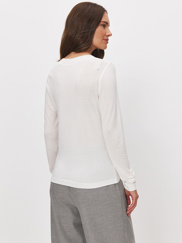 Петра джемпер (лонгслив) трикотажный (белый, 44-46)