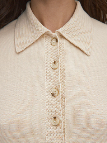 Джемпер поло из хлопка с вискозой Фреско