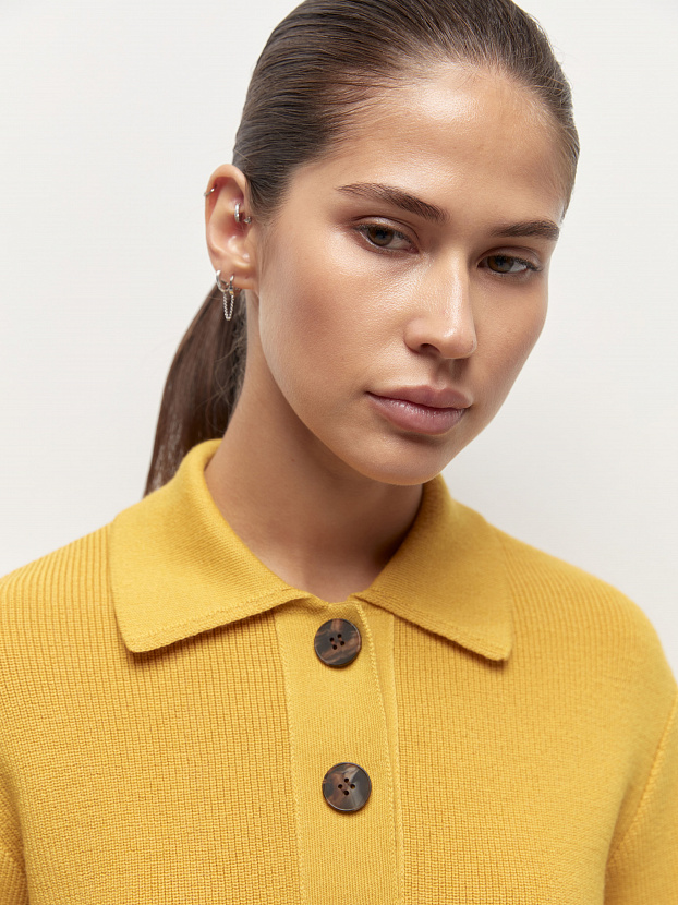 Крафт джемпер трикотажный (охра, 44-46)