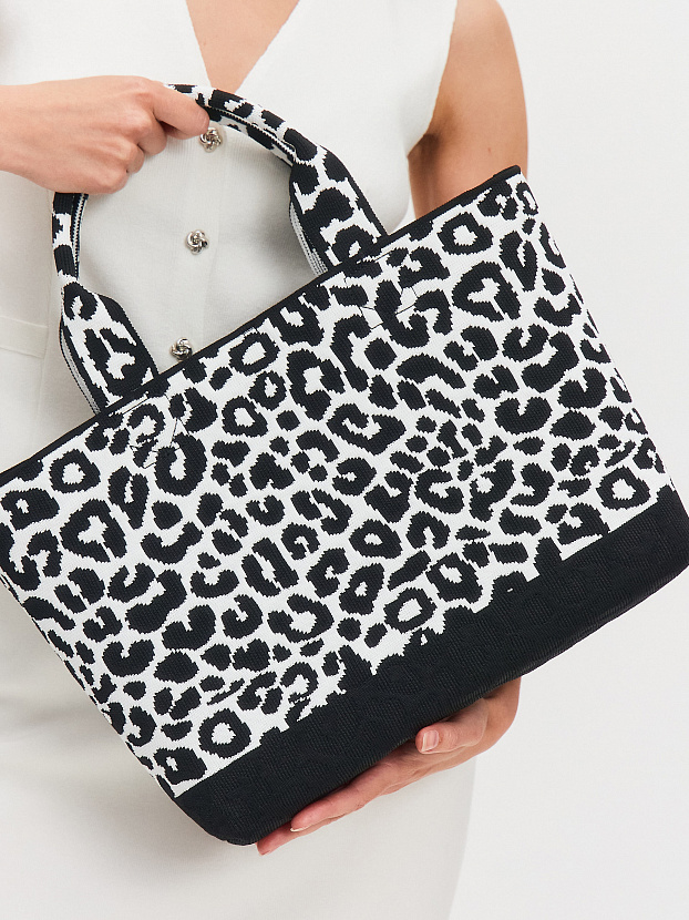 Сумка жаккардовая 2025-Л03 (черный/белый)