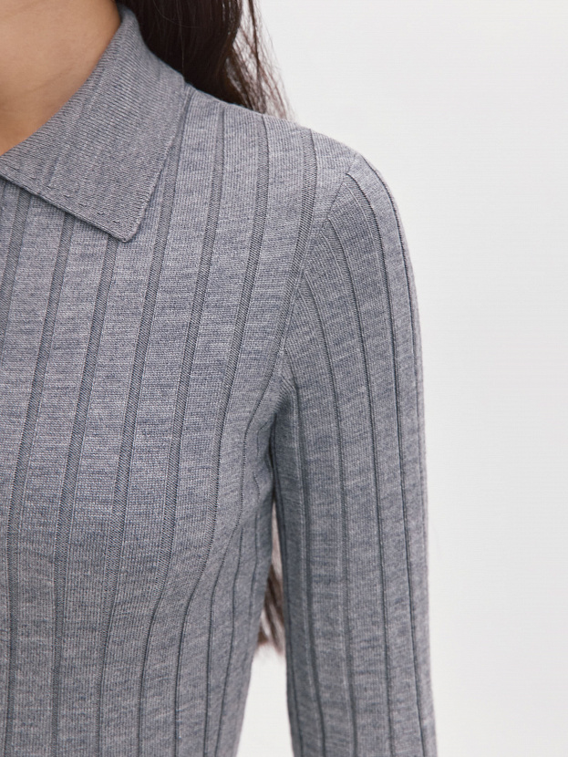 Пейдж джемпер (поло) трикотажный (серый меланж, 44-46)