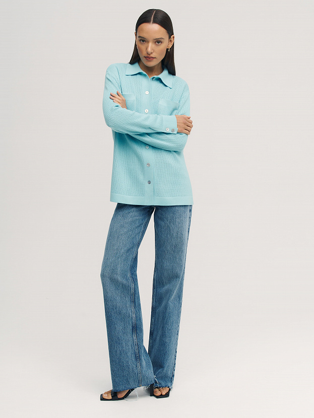 Джули кардиган трикотажный (бирюзовый, 44-46)