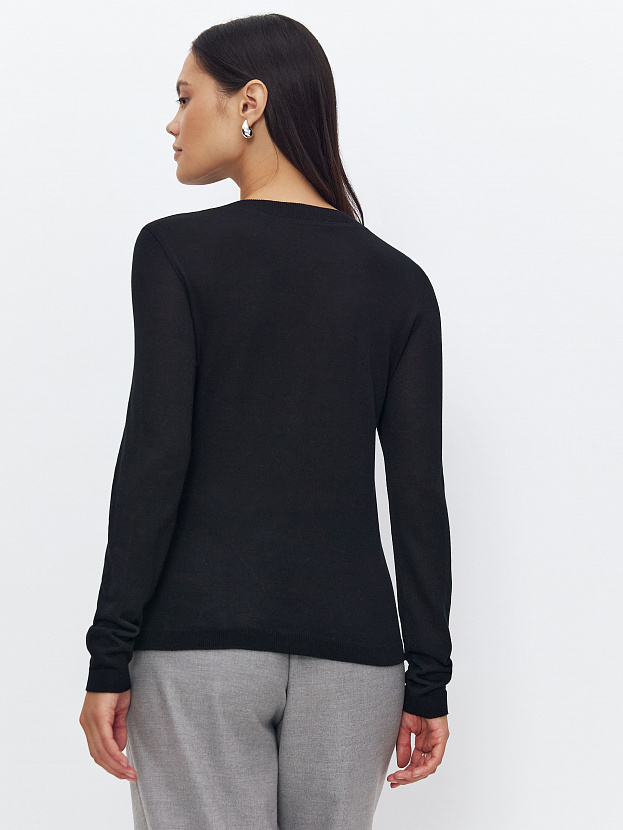 Петра джемпер (лонгслив) трикотажный (черный, 44-46)