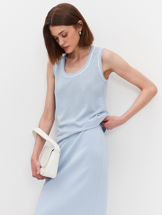 Оливия джемпер без рукавов трикотажный (голубой, 44-46)