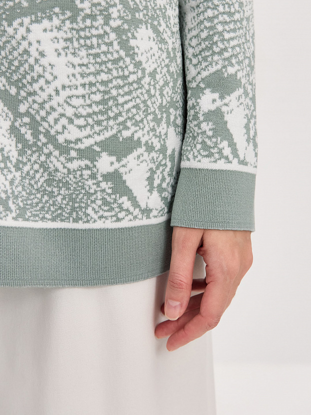 Сандро кардиган трикотажный (св.зеленый/белый, 44-46)