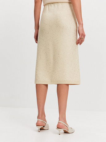 Юбка с пайетками из хлопка и вискозы Лора