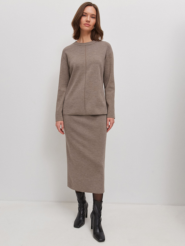 Меридиан костюм (джемпер+юбка) трикотажный (какао, 44-46)