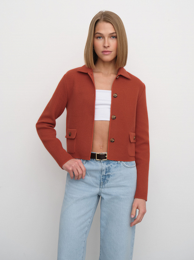 Лацио жакет трикотажный (темно-оранжевый, 44-46)