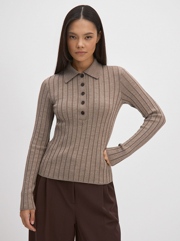 Пейдж джемпер (поло) трикотажный (какао, 44-46)